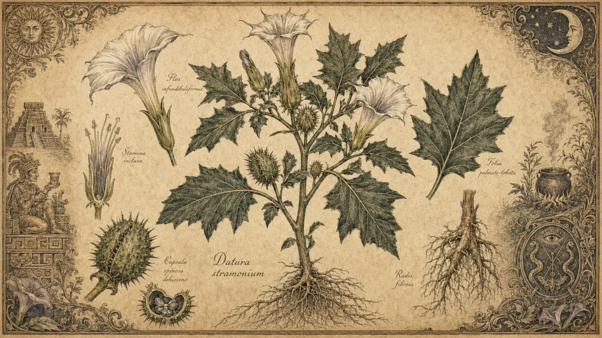 Estramonio (Datura stramonium): mitología, brujería y la farmacología del delirio entre dos mundos